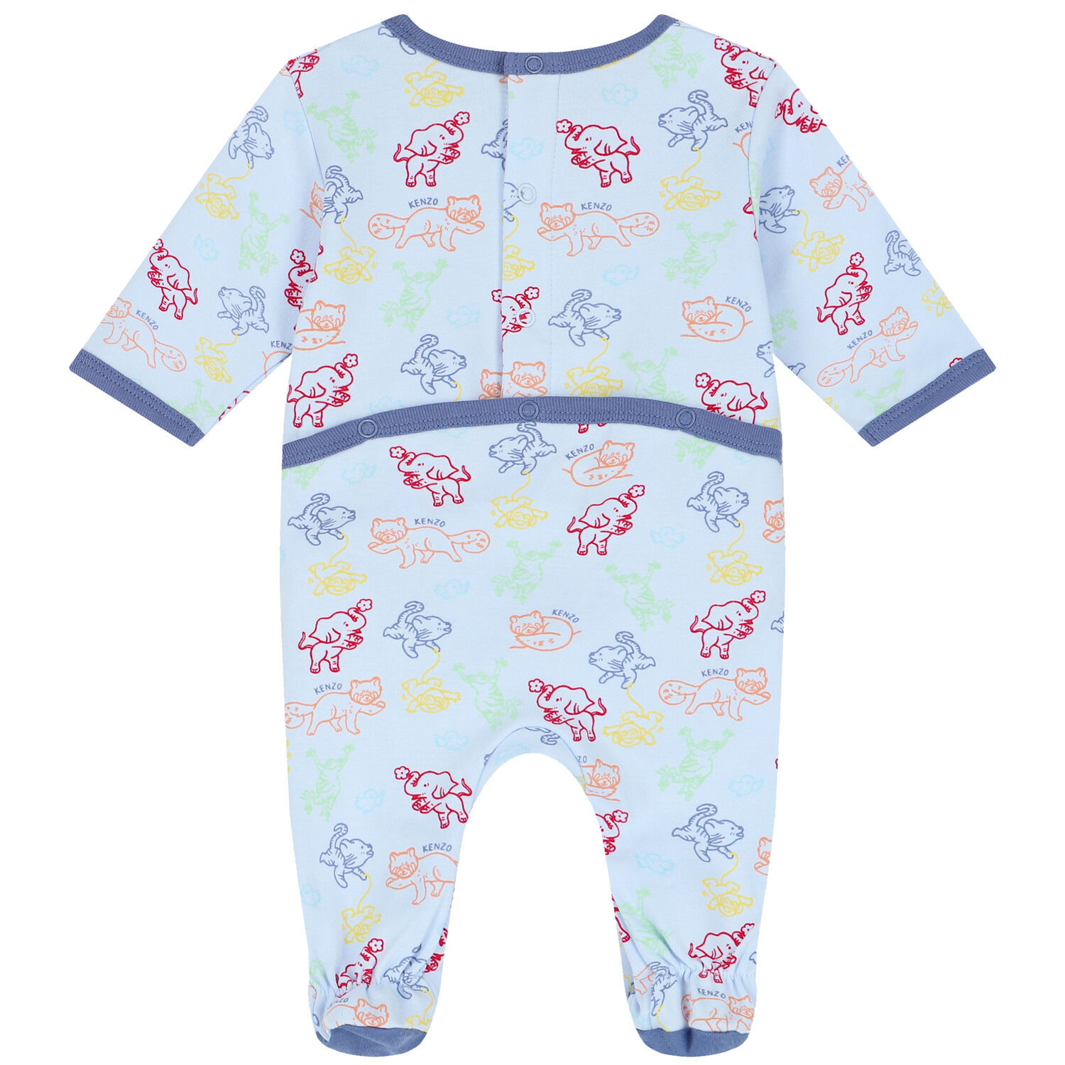Baby Boys Blue Logo & Animals Babygrows Gift Set, 1, hi-res